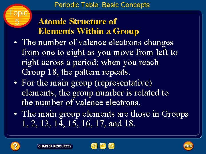 Topic 5 Periodic Table: Basic Concepts Atomic Structure of Elements Within a Group •