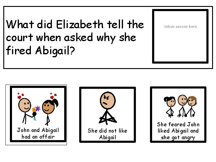 What did Elizabeth tell the court when asked why she fired Abigail? John and