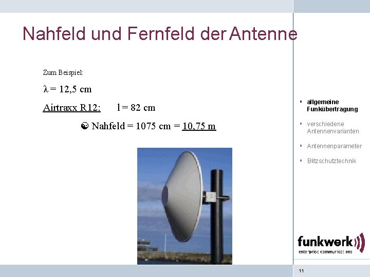 Nahfeld und Fernfeld der Antenne Zum Beispiel: λ = 12, 5 cm Airtraxx R