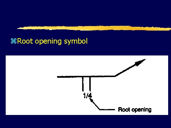 z. Root opening symbol 