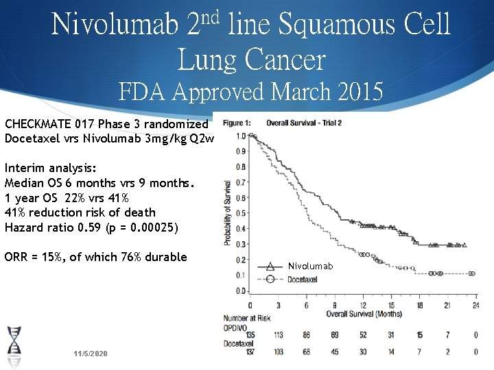 Nivolumab 2 nd line Squamous Cell Lung Cancer FDA Approved March 2015 CHECKMATE 017