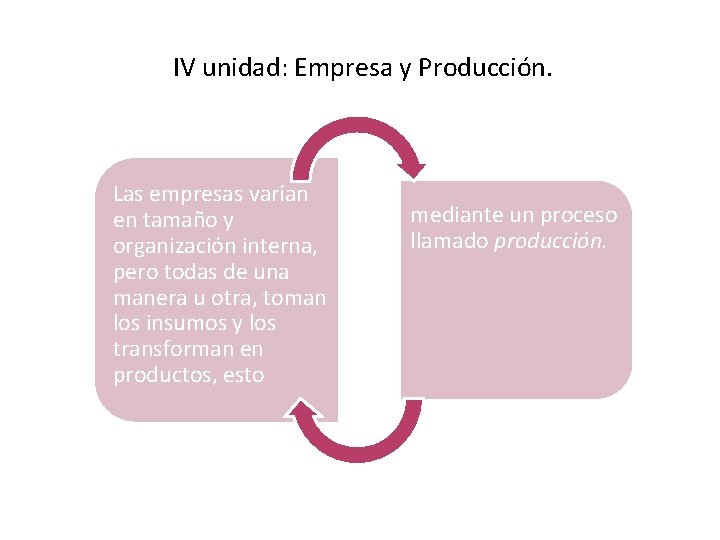 IV unidad: Empresa y Producción. Las empresas varían en tamaño y organización interna, pero