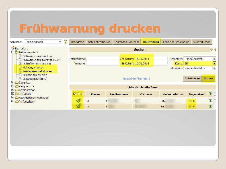 Frühwarnung drucken 