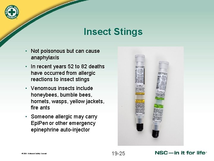 Insect Stings • Not poisonous but can cause anaphylaxis • In recent years 52