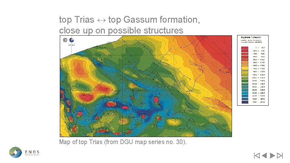 top Trias ↔ top Gassum formation, close up on possible structures © Map of