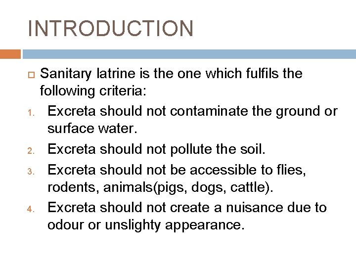 SANITARY STATUS OF HOUSEHOLD LATRINE BY SRINIVAS K