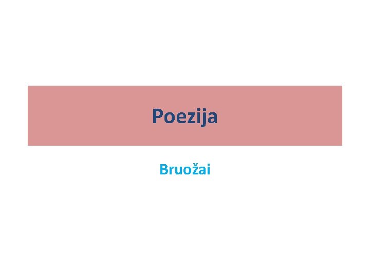 Poezija Bruožai 