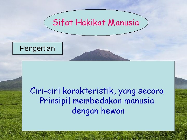 Sifat Hakikat Manusia Pengertian Ciri-ciri karakteristik, yang secara Prinsipil membedakan manusia dengan hewan 