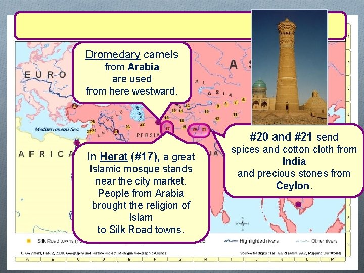 Dromedary camels from Arabia are used from here westward. #20 and #21 send In