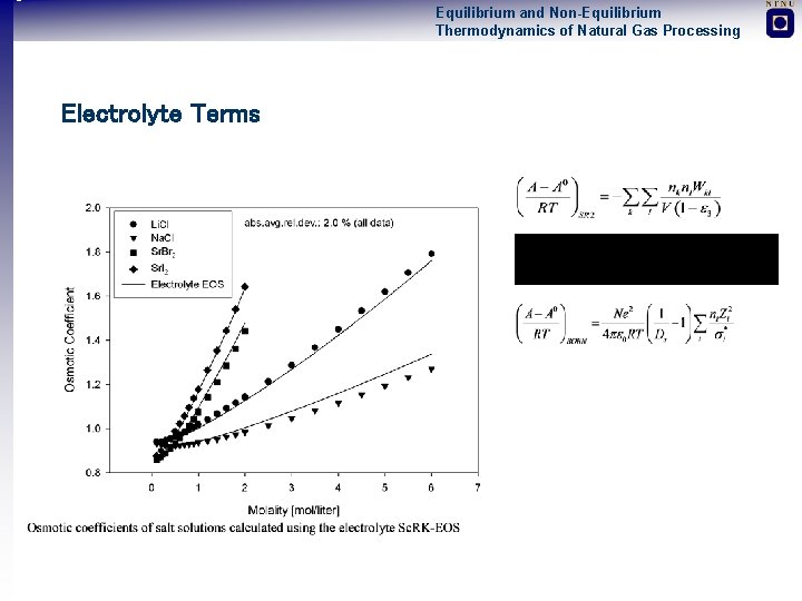 Equilibrium and Non-Equilibrium Thermodynamics of Natural Gas Processing Electrolyte Terms 