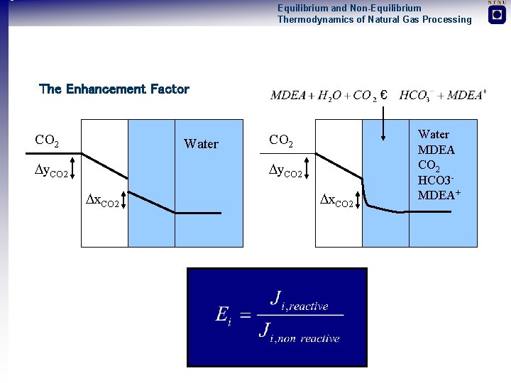 Equilibrium and Non-Equilibrium Thermodynamics of Natural Gas Processing The Enhancement Factor CO 2 Water