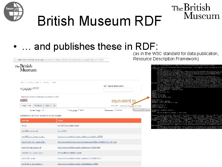 British Museum RDF • … and publishes these in RDF: (as in the W