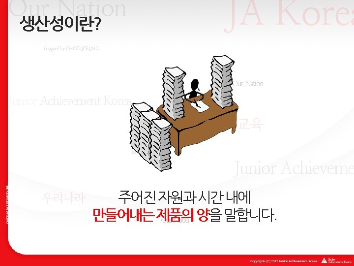 JA Korea Our Nation 생산성이란? designed by CHOGEOSUNG Our Nation Junior Achievement Korea 경제교육