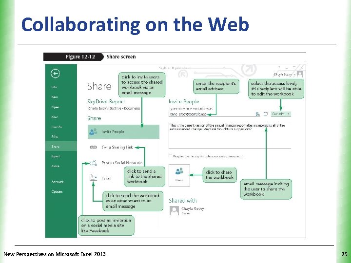 Collaborating on the Web New Perspectives on Microsoft Excel 2013 XP 25 Collaborating on the Web New Perspectives on Microsoft Excel 2013 XP 25