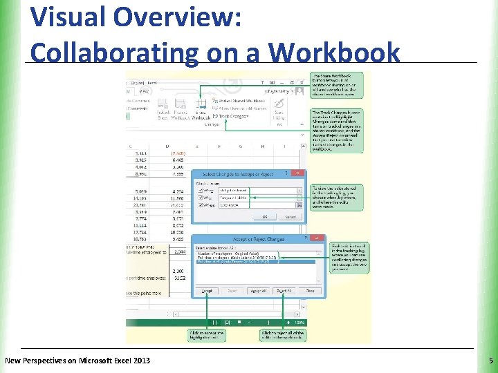 Visual Overview: Collaborating on a Workbook New Perspectives on Microsoft Excel 2013 XP 5 Visual Overview: Collaborating on a Workbook New Perspectives on Microsoft Excel 2013 XP 5