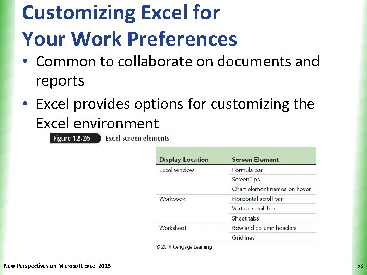 Customizing Excel for Your Work Preferences XP • Common to collaborate on documents and