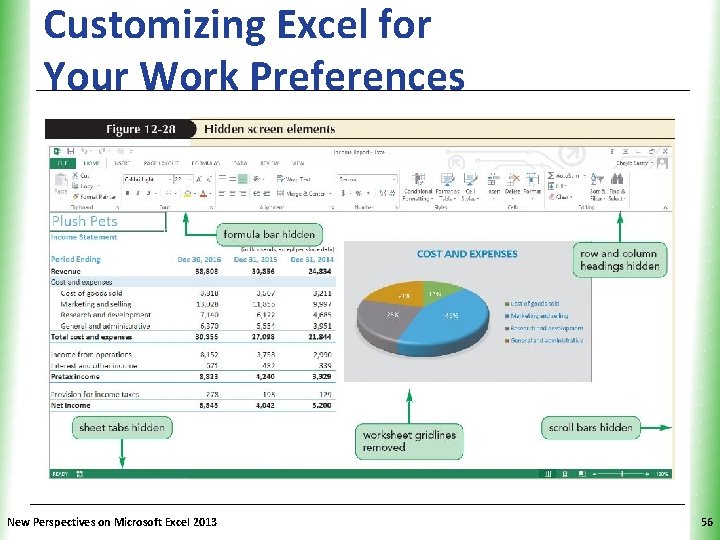 Customizing Excel for Your Work Preferences New Perspectives on Microsoft Excel 2013 XP 56