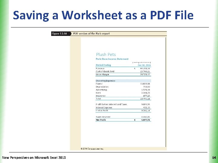 Saving a Worksheet as a PDF File New Perspectives on Microsoft Excel 2013 XP