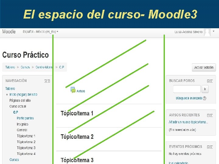 El espacio del curso- Moodle 3 