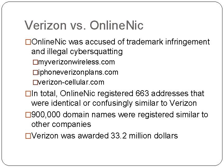 Cybersquatting Amber Introduction What is cybersquatting Cyber