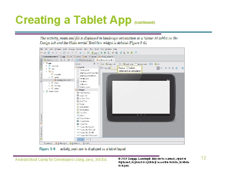 Creating a Tablet App Android Boot Camp for Developers Using Java, 3 rd Ed.