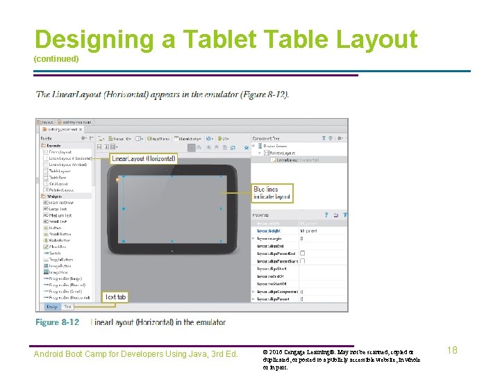 Designing a Tablet Table Layout (continued) Android Boot Camp for Developers Using Java, 3