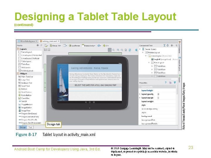 Designing a Tablet Table Layout (continued) Android Boot Camp for Developers Using Java, 3