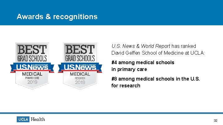 Awards & recognitions U. S. News & World Report has ranked David Geffen School