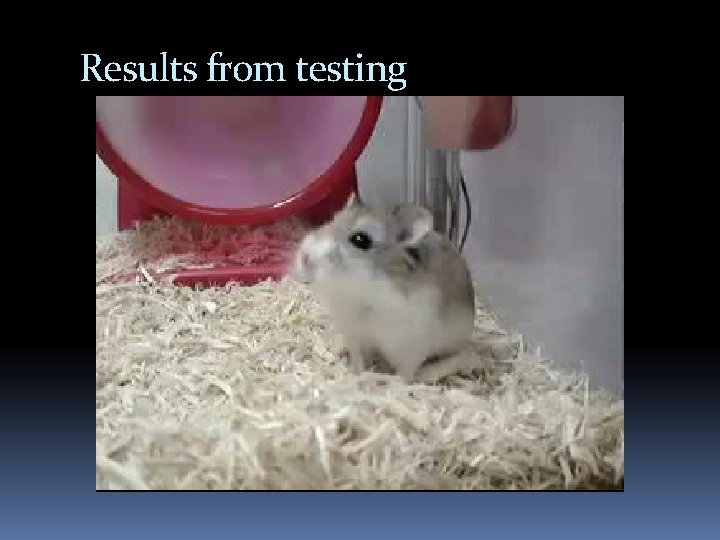 Results from testing 