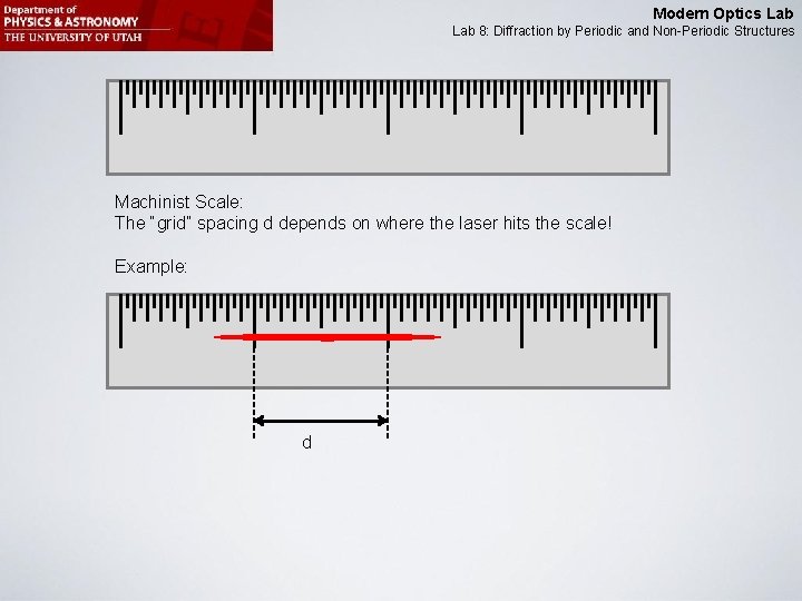 Modern Optics Lab 8: Diffraction by Periodic and Non-Periodic Structures Machinist Scale: The “grid”