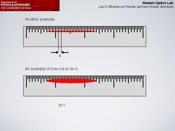 Modern Optics Lab 8: Diffraction by Periodic and Non-Periodic Structures Another example: d An