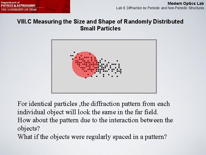 Modern Optics Lab 8: Diffraction by Periodic and Non-Periodic Structures VIII. C Measuring the