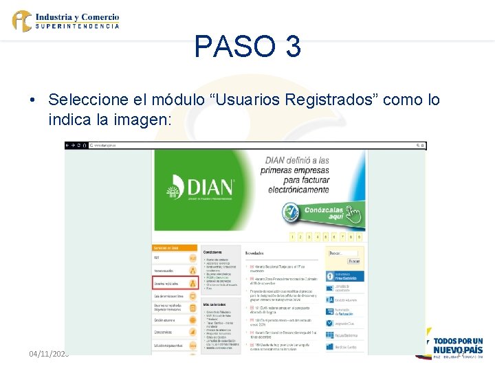 PASO 3 • Seleccione el módulo “Usuarios Registrados” como lo indica la imagen: 04/11/2020
