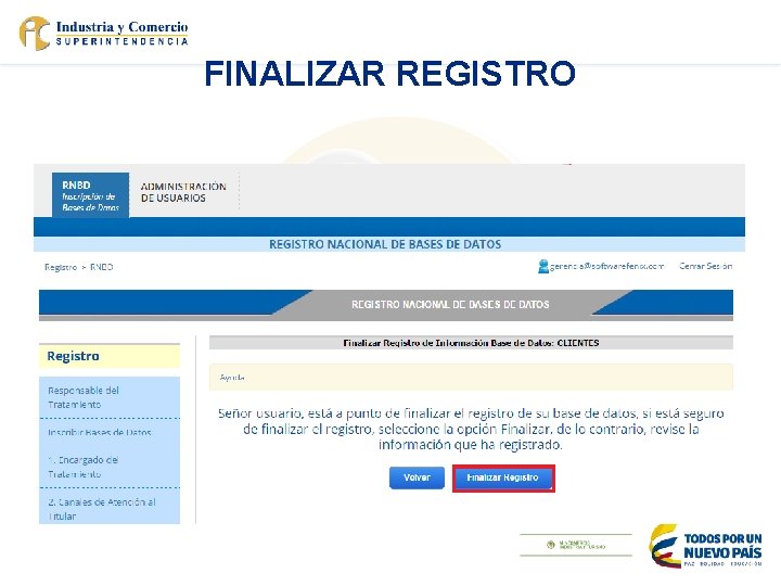 FINALIZAR REGISTRO 