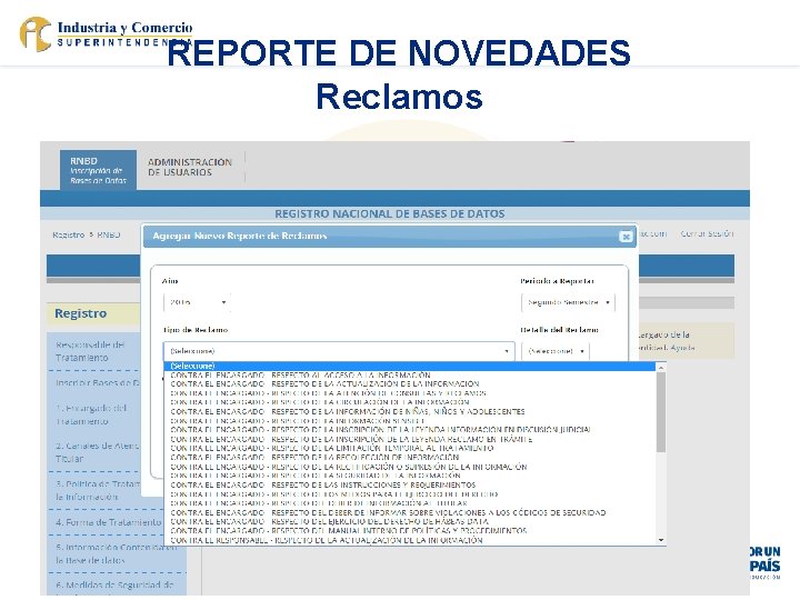 REPORTE DE NOVEDADES Reclamos 