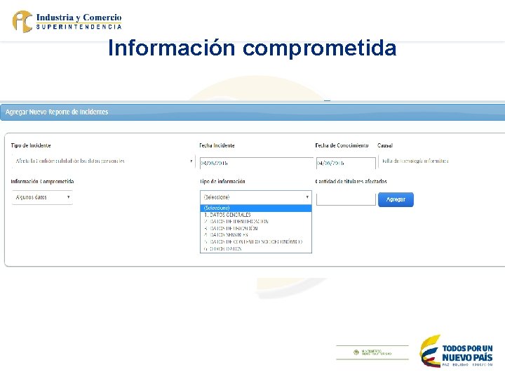 Información comprometida 