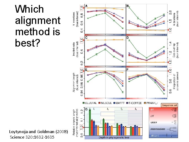 Which alignment method is best? Loytynoja and Goldman (2008) Science 320: 1632 -1635 