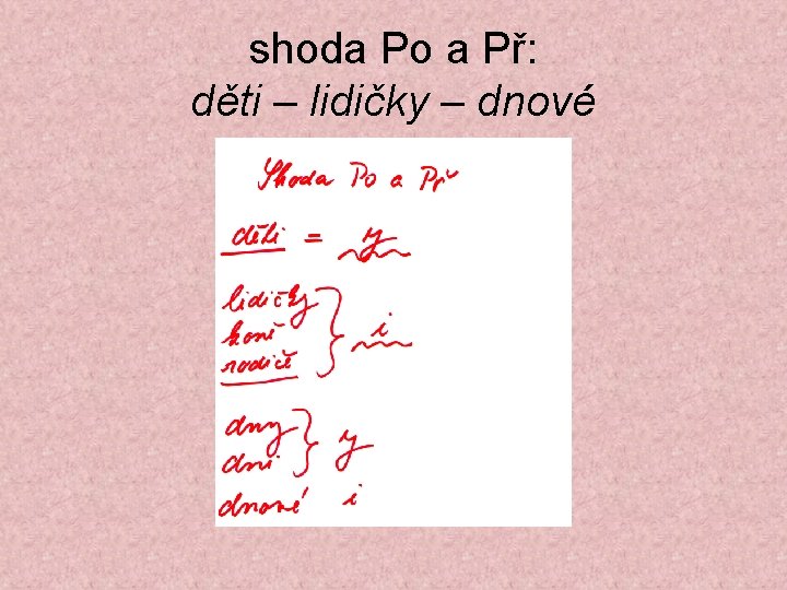 shoda Po a Př: děti – lidičky – dnové 