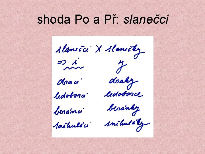 shoda Po a Př: slanečci 