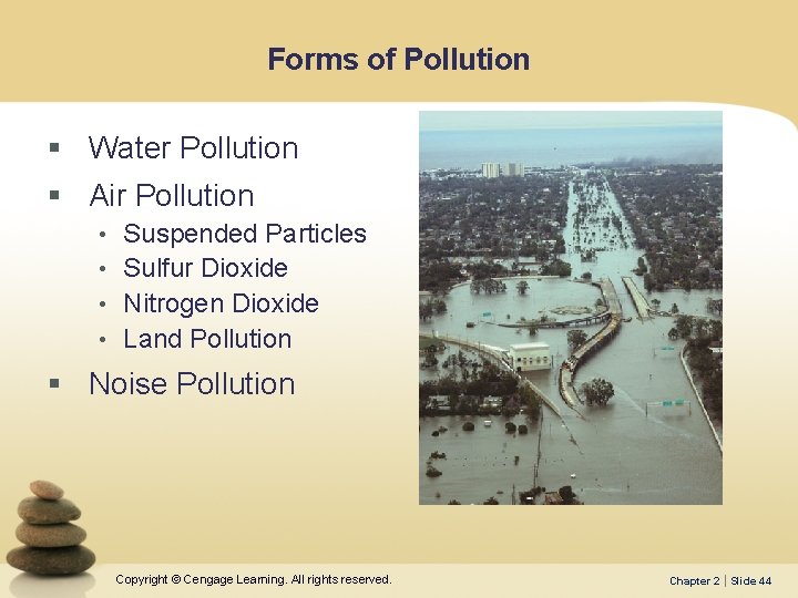 Forms of Pollution § Water Pollution § Air Pollution • • Suspended Particles Sulfur