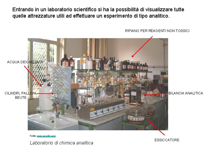 Entrando in un laboratorio scientifico si ha la possibilità di visualizzare tutte quelle attrezzature