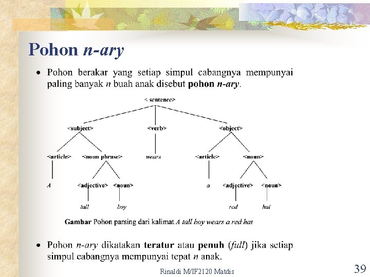 Pohon n-ary Rinaldi M/IF 2120 Matdis 39 