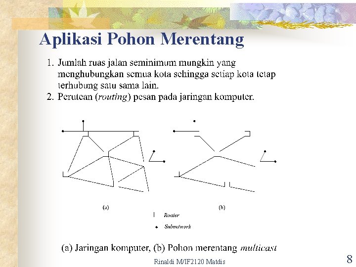 Aplikasi Pohon Merentang Rinaldi M/IF 2120 Matdis 8 