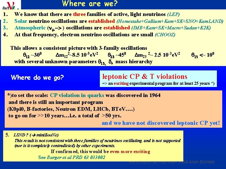 Where are we? 1. 2. 3. 4. We know that there are three families