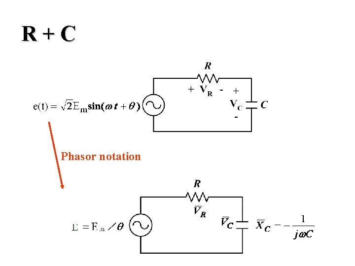 R+C Phasor notation 