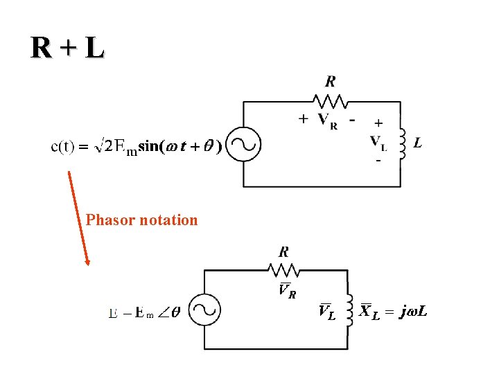 R+L Phasor notation 