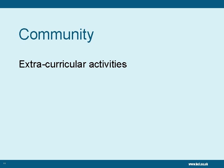 Community Extra-curricular activities 11 