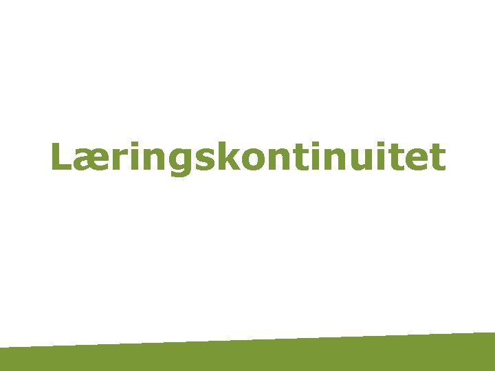 Læringskontinuitet 