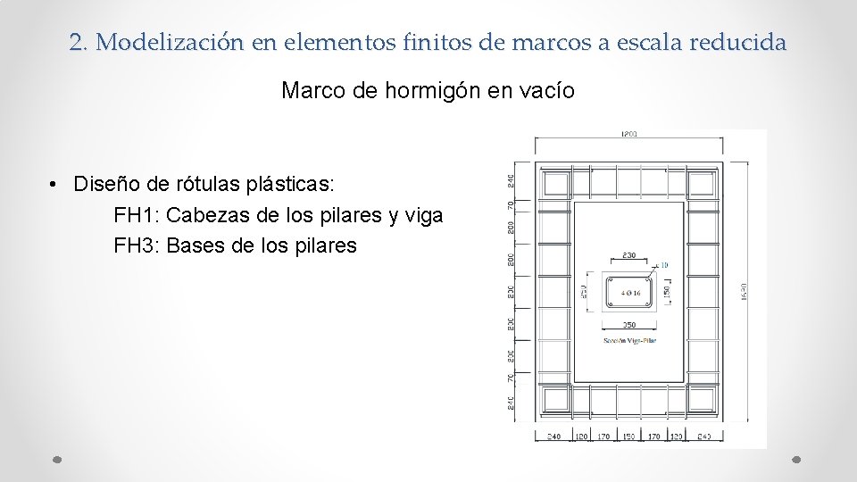 2. Modelización en elementos finitos de marcos a escala reducida Marco de hormigón en