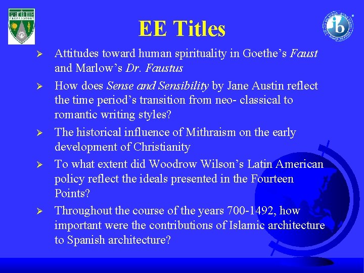 EE Titles Ø Ø Ø Attitudes toward human spirituality in Goethe’s Faust and Marlow’s